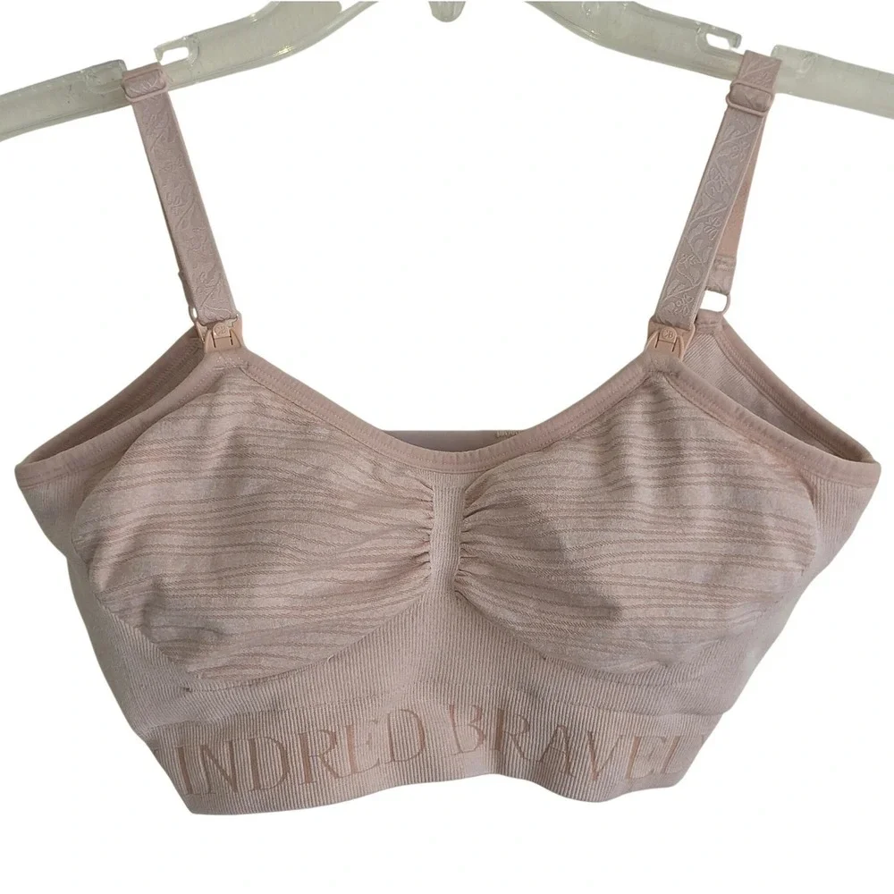 Kindred Bravely Sublime® Hands-Free Pumping & Nursing Bra Beige Size Small EUC